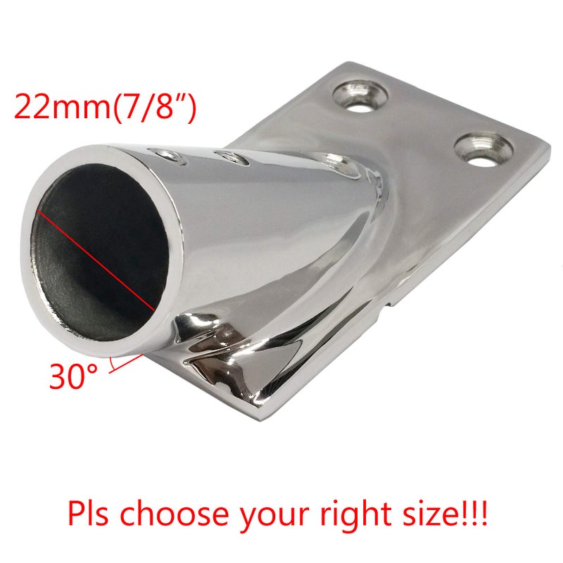 NRC&XRC Boat Hand Rail Fitting-30 Degree 7/8 inch Rectangular Base-Marine 316 Stainless Steel usd by Boats/Awning - Image 3